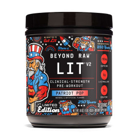 Beyond Raw Lit V2 Limited Edition Pre-workout With Patriot Pop Flavor,Pre-workout Cu Aroma De Patriot Pop, 453 G, GNC