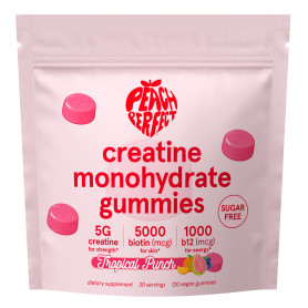 Peach Perfect Creatine Monohydrate Gummies, Creatina Monohidrata, Jeleuri Cu Aroma De Fructe Tropicale, 120 jeleuri vegane - GNC