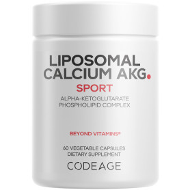 Codeage Liposomal Calcium AKG, Calciu Alfa-ketoglutarat Pentru Energie Celulara Si Longevitate, 700 mg, 60 capsule - GNC