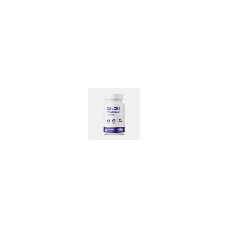 Calciu Citrat Malat, 600 mg, 90 capsule vegetale - Nutrific