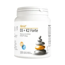 Vitamina D3 + K2 Forte, 4000 UI, 100 µg, 120 capsule vegetale - Alevia