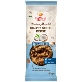 Biscuiti crocanti din ovaz cu migdale si cocos, fara gluten, eco-bio, 150 g - Hammermuhle