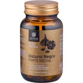 Usturoi Negru Forte - Extract natural fermentat, pentru circulatie sanguina si imunitate, 500 mg, 60 capsule - Aronia Charlotten