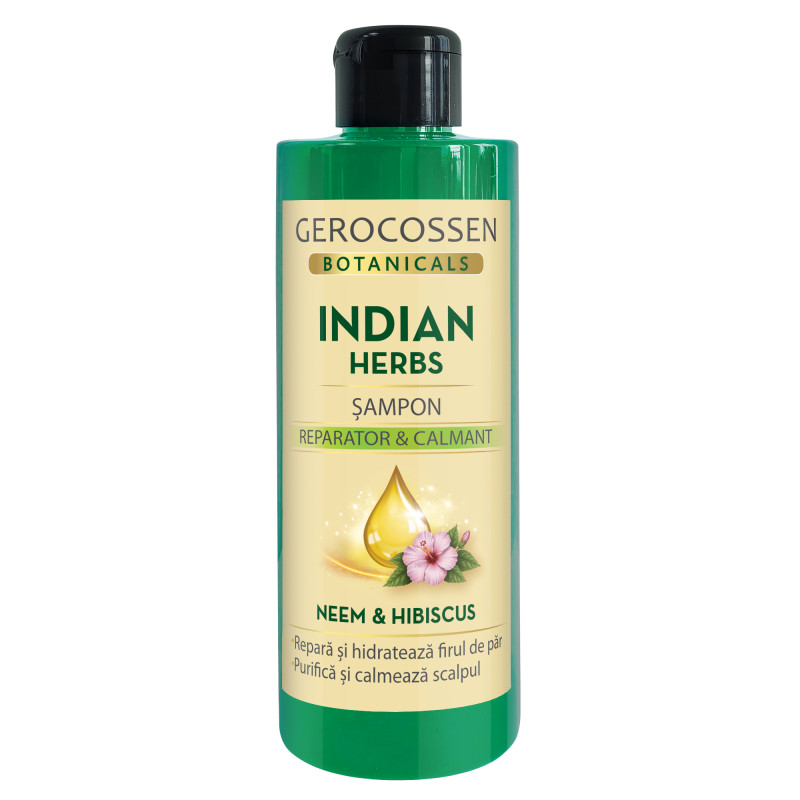 Sampon reparator si calmant cu neem si hibiscus, 40 0ml - Gerocossen