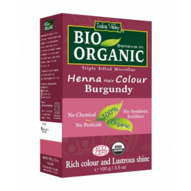 Vopsea de par Henna Rosu Burgundy, eco-bio, 100 g - Indus Valley