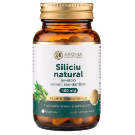 Siliciu Natural cu extract de bambus, pentru sanatatea oaselor si articulatiilor, 400 mg, 60 capsule - Aronia Charlottenburg