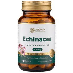 Echinacea extract standardizat, pentru sustinerea sistemului imunitar, 600 mg, 60 capsule - Aronia Charlottenburg
