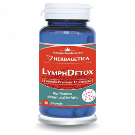 Lymph Detox, pentru detoxifierea organismului si drenajul limfatic, 30 capsule - Herbagetica