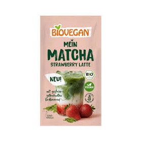Latte cu matcha si capsuni, eco-bio, 9 g - Biovegan