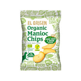 Chipsuri de Manioc cu aroma de smantana vegana si ceapa, eco-bio, 60 g - El Origen