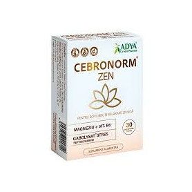 Cebronorm Zen pentru sustinerea sistemului nervos si reducerea oboselii, 30 comprimate filmate - ADYA GREEN PHARMA