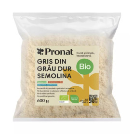 Gris din grau dur semolina, eco-bio, 600 g - Pronat