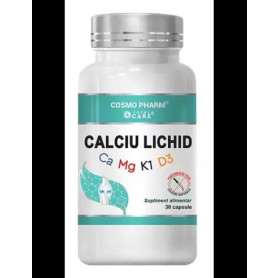 Calciu lichid cu Magneziu, Vitamina K1 si D3, 30 capsule - Cosmo Pharm