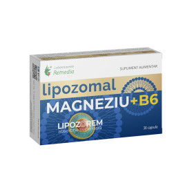 Lipozomal Magneziu+B6, pentru reducerea oboselii si sustinerea sistemului nervos, 30 capsule, Remedia
