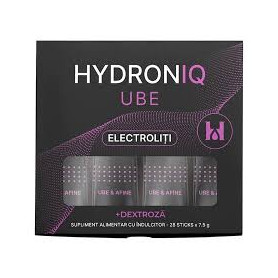 Electroliti Hydroniq Ube cu Afine, pentru rehidratarea organismului, 28 bucati x 7,5 g - Remedia