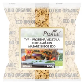 Proteina vegetala texturata din mazare si bob, maruntita, eco-bio, 200 g - Pronat