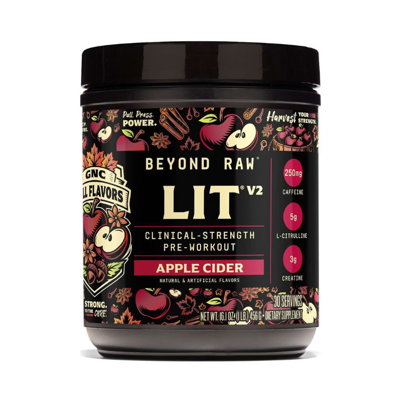 Beyond Raw Lit V2, Formula pre-workout cu aroma de cidru de mere, 456 g - GNC