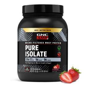 AMP Pure Isolate, Proteina izolata din zer cu aroma de capsuni, 655.6 g - GNC