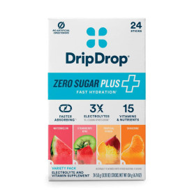 DripDrop Zero Sugar Plus+ Electrolyte Drink Mix, Electroliti Fara Zahar Cu Absorbtie Rapida Cu Diferite Arome, 134 g - GNC