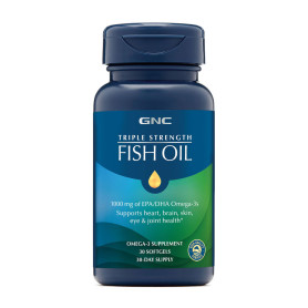 Triple Strength Fish Oil, Ulei de peste - Omega-3 EPA si DHA, 1000 mg, 30 capsule - GNC