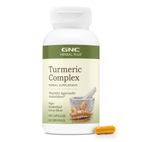 Herbal Plus Turmeric Complex, pentru sanatatea articulatiilor si efecte antiinflamatoare, 300 mg, 100 capsule - GNC