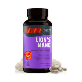 Freshcap Lion's Mane Mushroom, Ciuperca Coama Leului pentru claritate mentala, focus si sustinere cognitiva, 1000 mg, 60 capsule