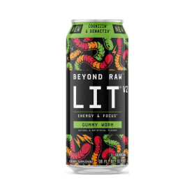 Beyond Raw LIT V2 On-the-Go, Bautura Pre-workout Gummy Worm, 473 ml - GNC