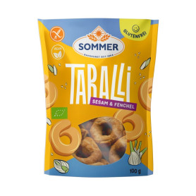 Taralli cu fenicul si susan, fara gluten, eco-bio, 100 g - Sommer