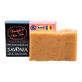 Sapun natural Trandafiri si Aloe Vera, 90 g - Savonia