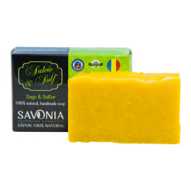 Sapun natural cu Salvie si Sulf, 90 g - Savonia