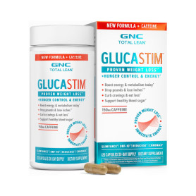 Total Lean Glucastim, Formula avansata pentru slabit cu cafeina, 120 capsule - GNC