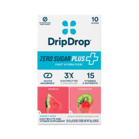 DripDrop Zero Sugar Plus+ Electrolyte Drink Mix, Electroliti Fara Zahar Cu Absorbtie Rapida Cu Diferite Arome, 56 g - GNC
