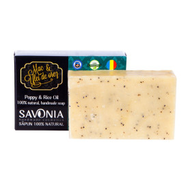 Sapun natural cu Mac si Ulei de Orez, 90 g - Savonia