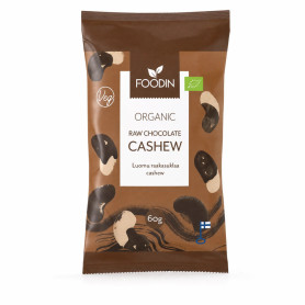 Nuci de caju in ciocolata, raw, eco-bio, 60 g - Deco Italia