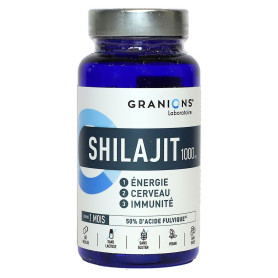 Shilajit, Extract Standardizat cu 50% Acid Fulvic & Vitamina B6, pentru energie si vitalitate, 1000 mg, 60 capsule - Granions