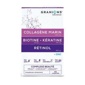 Complexe Beaute cu colagen marin, biotina, keratina si retinol, pentru sanatatea pielii, parului si unghiilor, 60 capsule - Gran