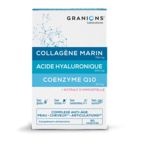 Colagen Marin cu Acid Hialuronic si Coenzima Q10, pentru hidratarea si intinerirea pielii, 60 comprimate - Granions