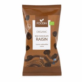 Stafide in ciocolata, raw, eco-bio, 80 g - Foodin