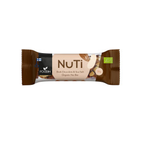 Baton NUTIcu ciocolata neagra si sare de mare, eco-bio, 35 g - Foodin