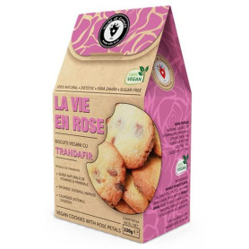 Biscuiti vegani cu trandafir La Vie En Rose, fara zahar, 130 g - The Cookies