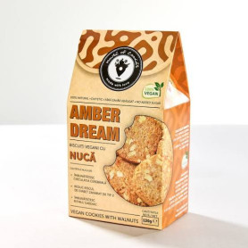 Biscuiti vegani Amber Dream, cu nuca, fara zahar, 130 g - THE COOKIES