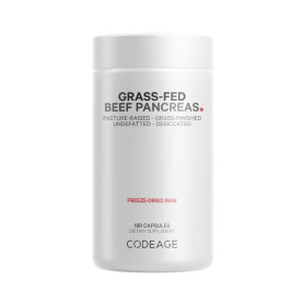 Codeage Grass-fed Beef Pancreas, Formula Premium Pentru Sustinerea Pancreasului, 180 capsule - GNC