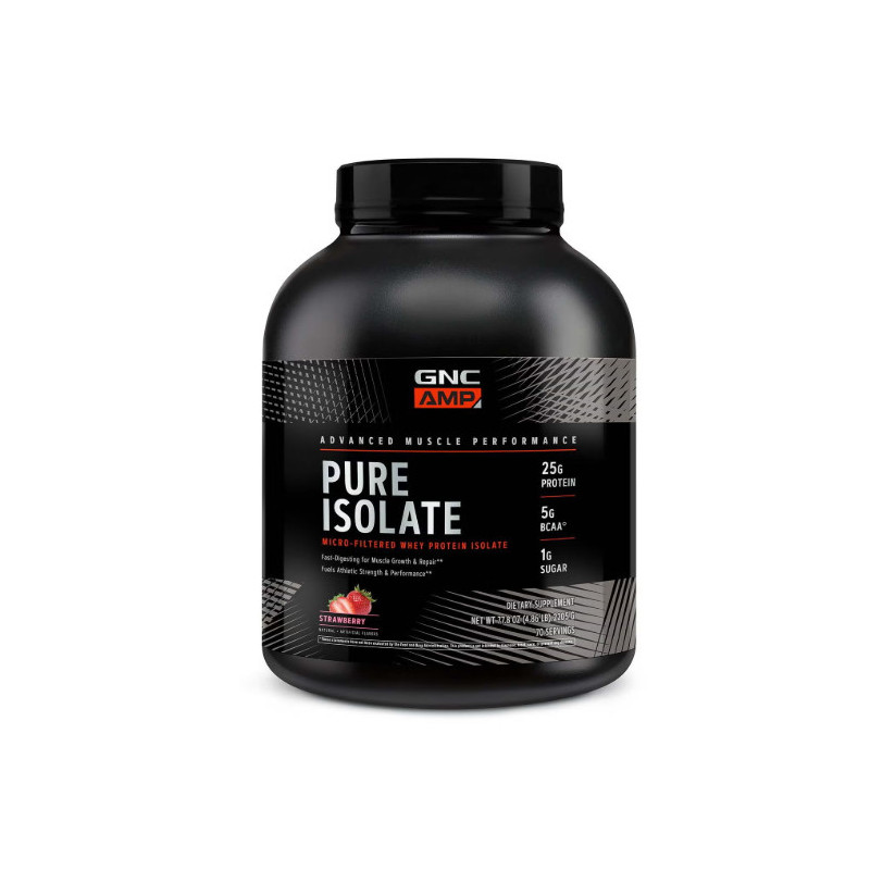 AMP Pure Isolate, Proteina Izolata Din Zer cu Aroma de Capsuni, 1728.4 g - GNC
