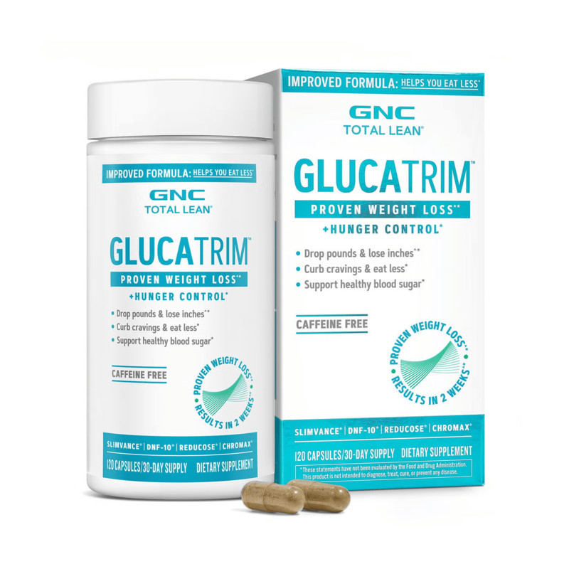 Total Lean Glucatrim Proven Weight Loss + Blood Glucose Support, Formula Noua Si Imbunatatita Pentru Slabit, 120 capsule - GNC