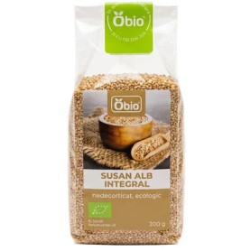 Seminte de susan alb integral nedecorticate, eco-bio, 200 g - Obio