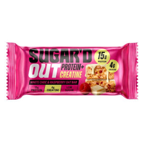 Baton proteic din ovaz cu ciocolata alba si zmeura, cu creatina 68g - SUGAR'D OUT
