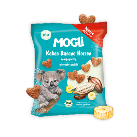 Gustari inimioare cu cacao si banane, eco-bio, 30 g - Mogli
