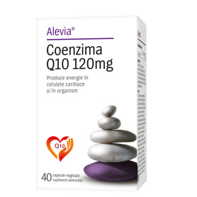 Coenzima Q10, pentru sustinerea energiei si sanatatii cardiovasculare, 120 mg, 40 capsule vegetale - Alevia