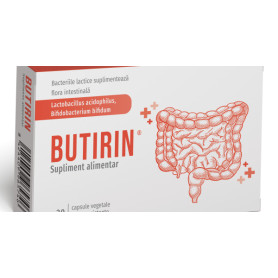 Butirin,  pentru sanatatea intestinala,  30%  tributirina, 30 capsule- NaturPharma