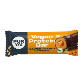Baton proteic vegan cu caramel sarat, fara gluten, eco-bio, 45 g - Purya